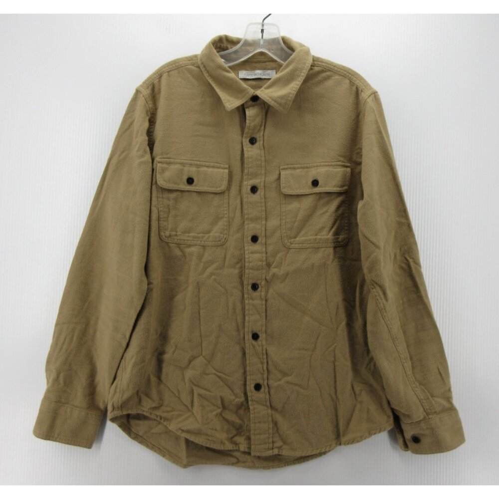Outerknown Shirt Medium Flannel Button Up Utility Flap Pockets Organic